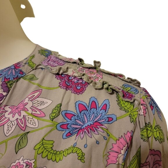 Matilda Jane L Gray Pink Floral V Neck Top THINKING OUT LOUD - Picture 5 of 7